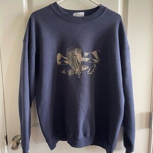 Lee Navy Crewneck Sweater with Eagle Design
